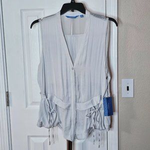 Simply Vera Vera Wang Glacier Gray summer Traveler Sleeveless Top or Vest  XL